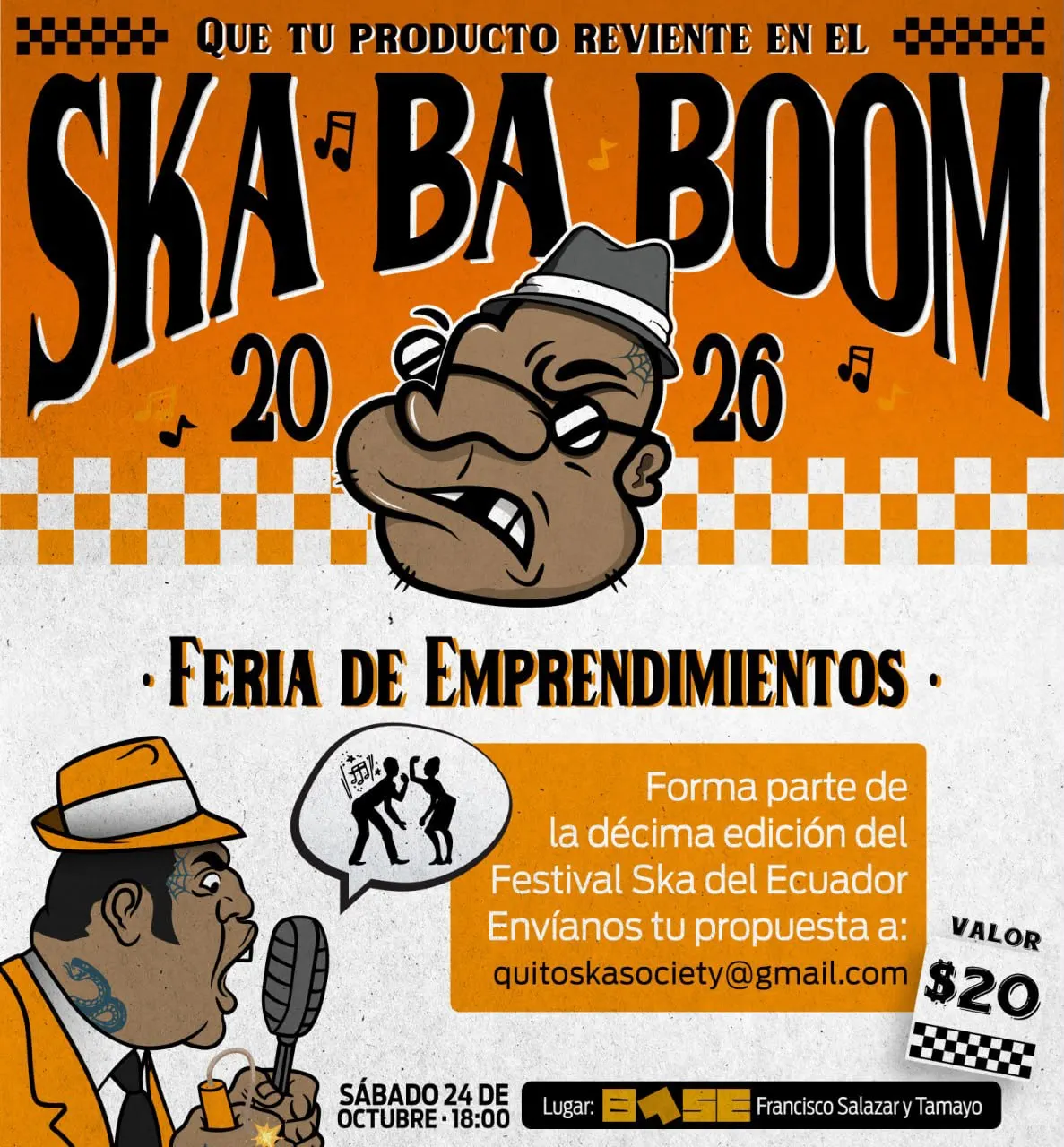 Afiche de Convocatoria para emprendedores - Ska Ba Boom - 2026