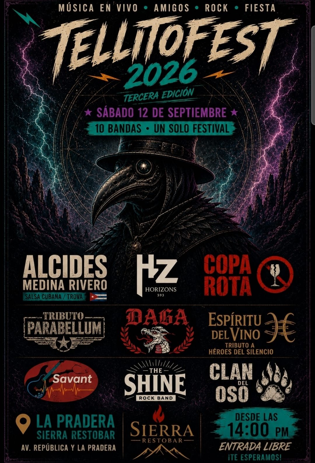 Flyer de Tellito Fest 3ra Edición