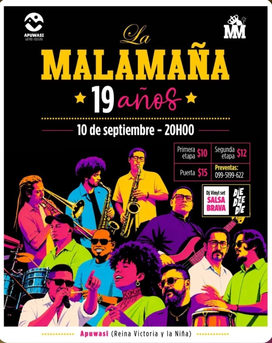 Flyer de 19 años de La Malamaña