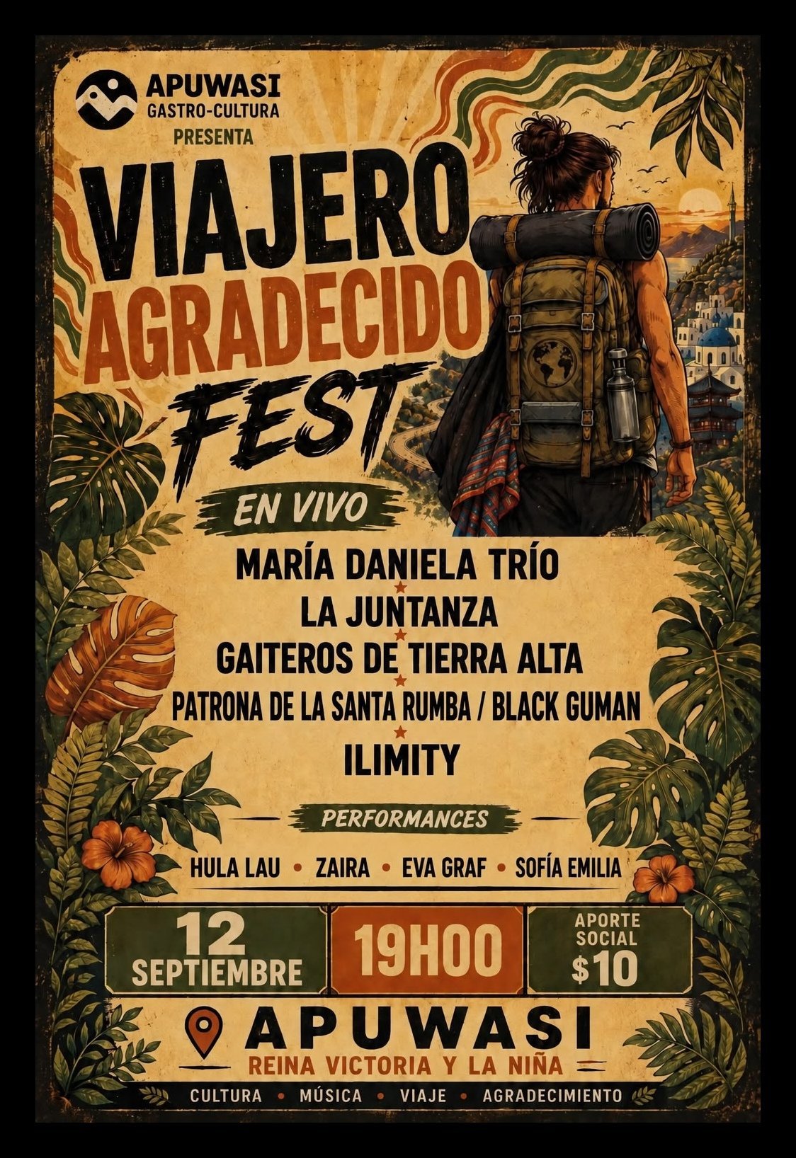 Flyer de Viajero Agradecido Festival