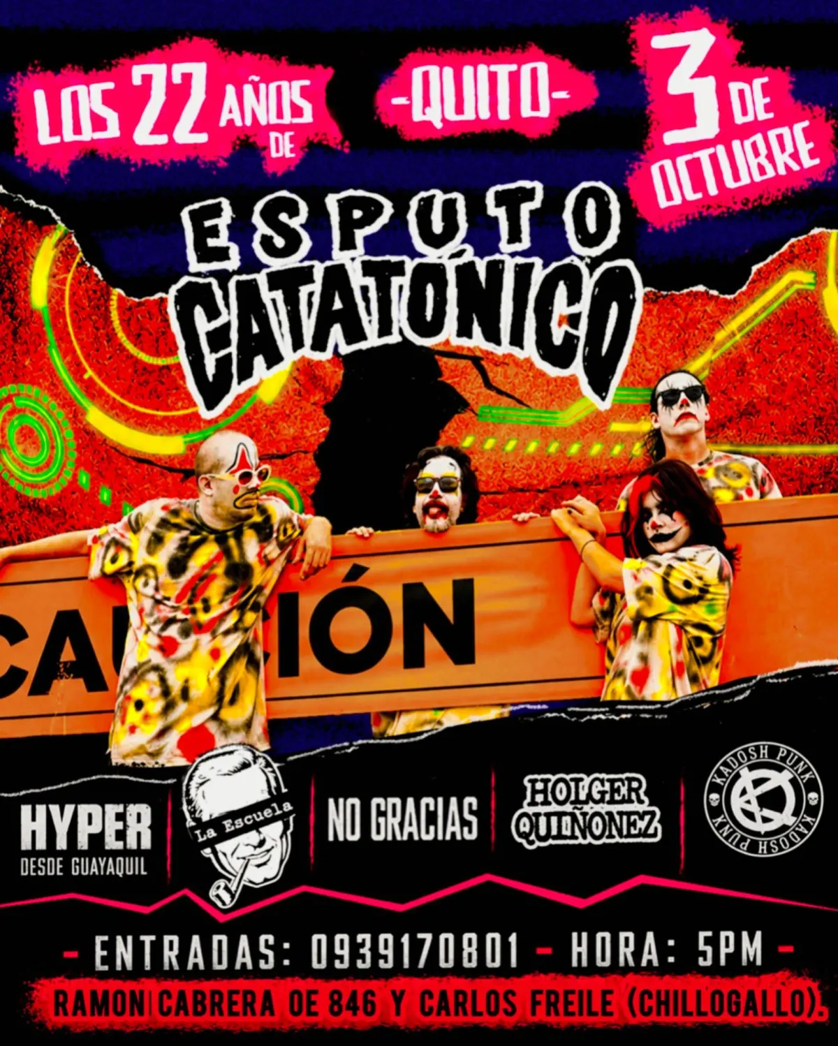 Flyer de 22 Años de Esputo Catatónico