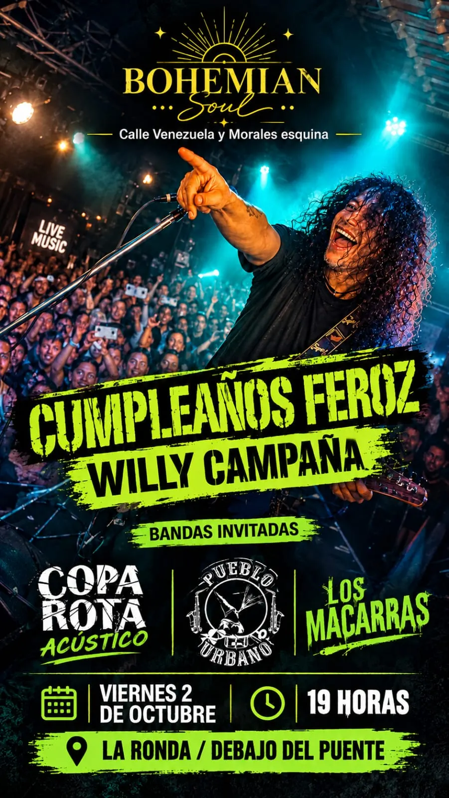 Flyer de Cumpleaños Feroz! Willy Campaña!