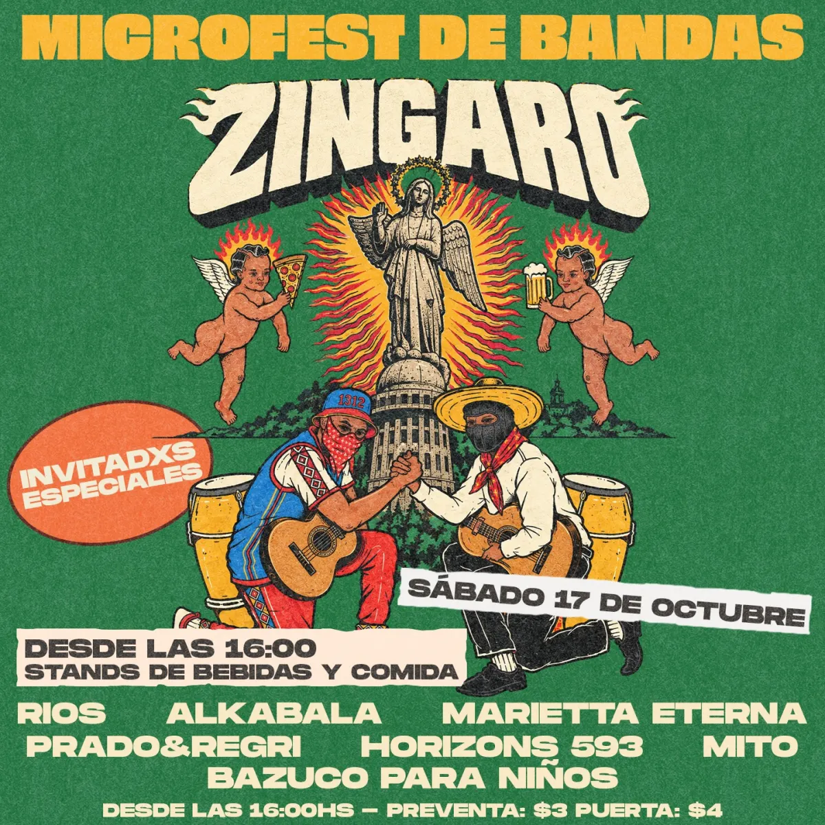 Flyer de Microfest de Bandas en Zíngaro