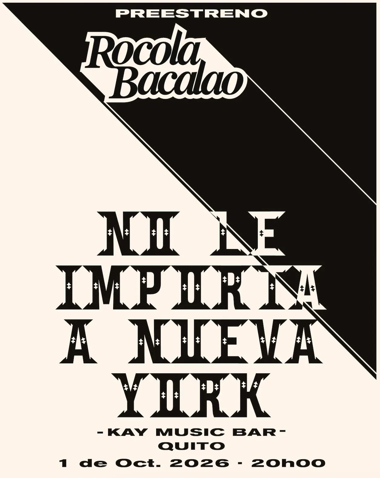 Flyer de Pre lanzamiento solo para medios "No le importa a Nueva York" Rocola Bacalao