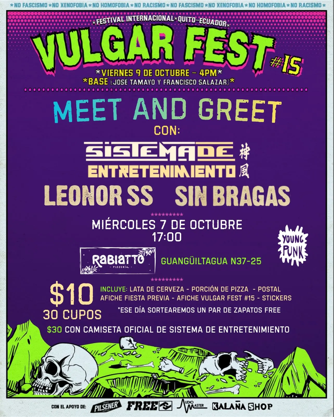 Flyer de Meet and Greet Vulgar Fest 2026 en Rabiatto