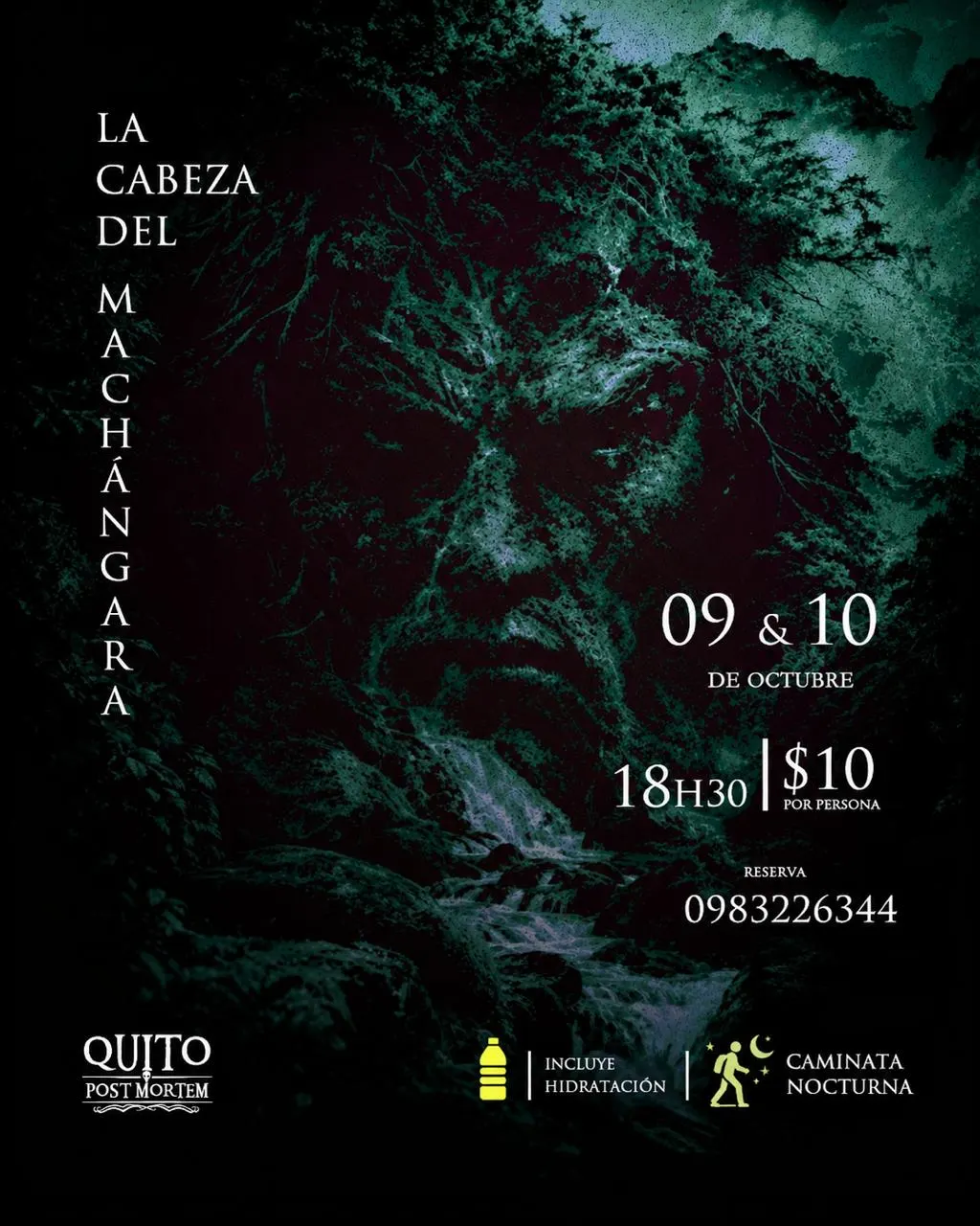 Flyer de La Cabeza del Machángara - Quito Post Mortem