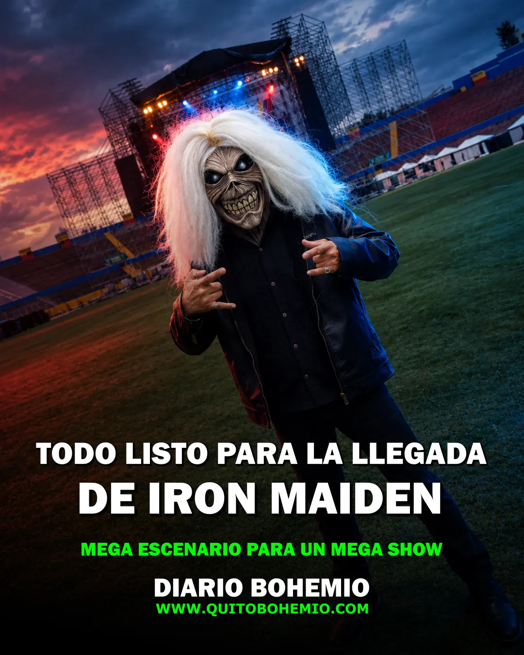 Flyer de Rueda de prensa Iron Maiden Ecuador 2026
